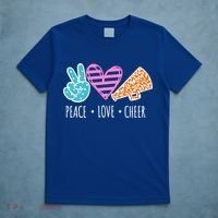 Peace Love Cheer Cheerleader Teen Girls Funny Cheerleading Gift T-Shirt thumb 5