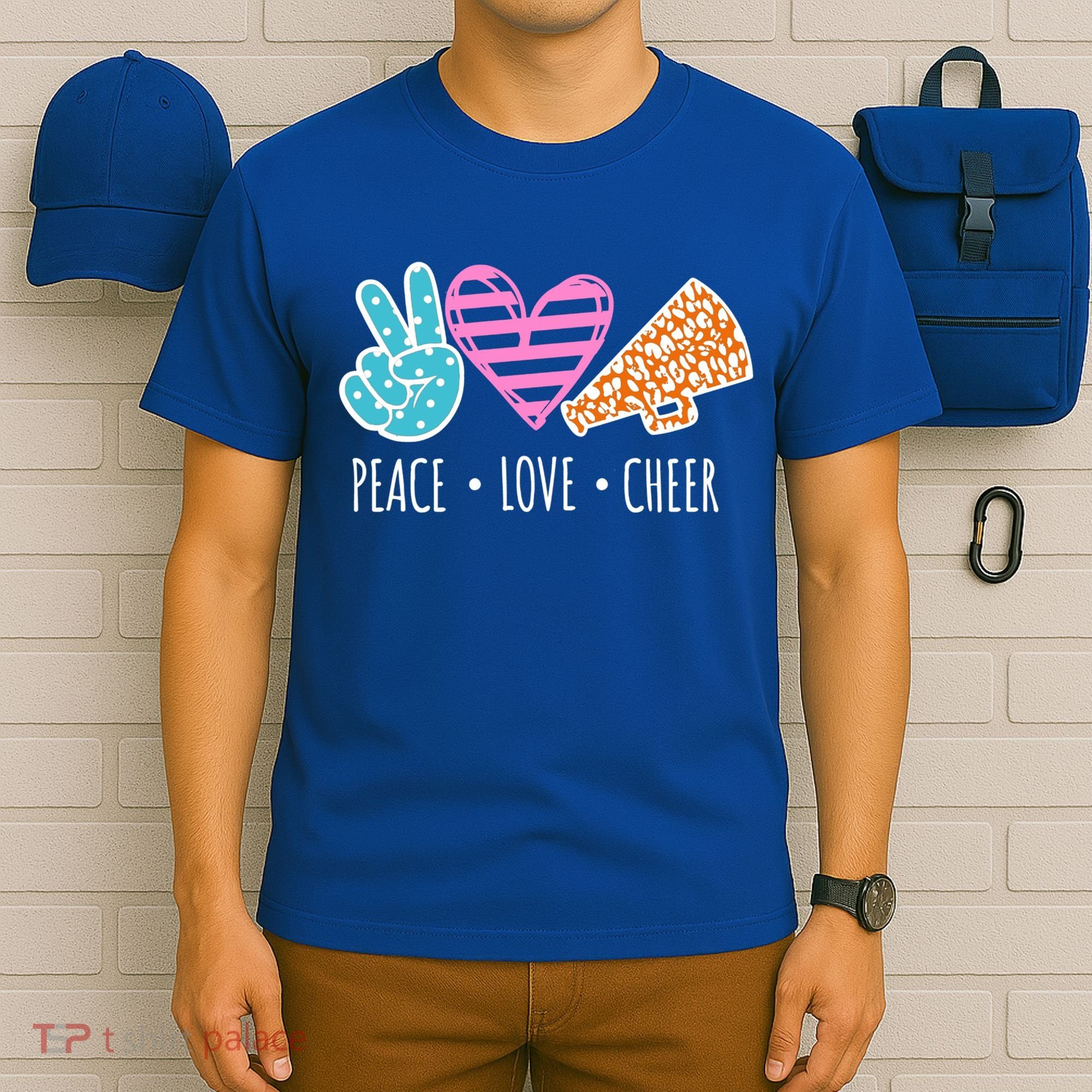 Peace Love Cheer Cheerleader Teen Girls Funny Cheerleading Gift T-Shirt
