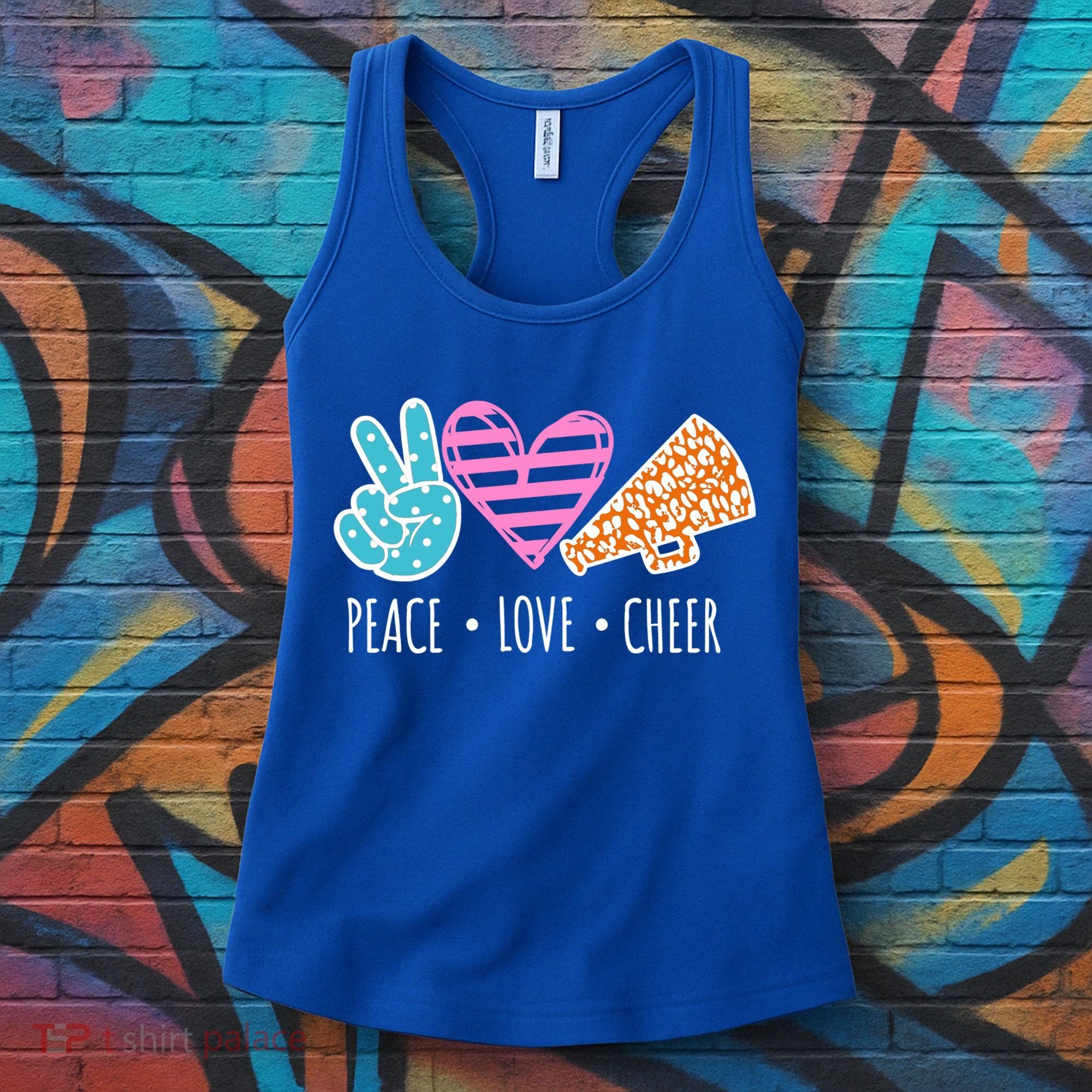 Peace Love Cheer Cheerleader Teen Girls Funny Cheerleading Gift Women's Tank Top