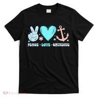Peace Love Cruising Ocean Vacation Cruise Ship Family T-Shirt thumb 0