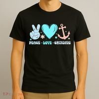 Peace Love Cruising Ocean Vacation Cruise Ship Family T-Shirt thumb 3