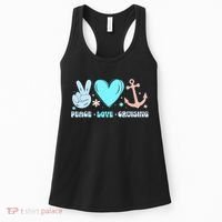 Peace Love Cruising Ocean Vacation Cruise Ship Family Women's Tank Top thumb 0