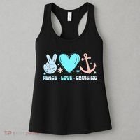Peace Love Cruising Ocean Vacation Cruise Ship Family Women's Tank Top thumb 3