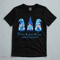 Peace Love Cure Gnome Diabetes Awareness Survivors Gifts T-Shirt thumb 5