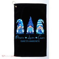 Peace Love Cure Gnome Diabetes Awareness Survivors Gifts Golf Towel thumb 0