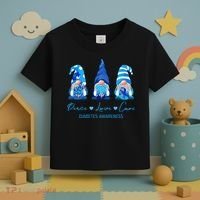 Peace Love Cure Gnome Diabetes Awareness Survivors Gifts Toddler T-Shirt thumb 3