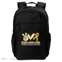 Peace Love Cure Childhood Cancer Awareness Backpack thumb 0