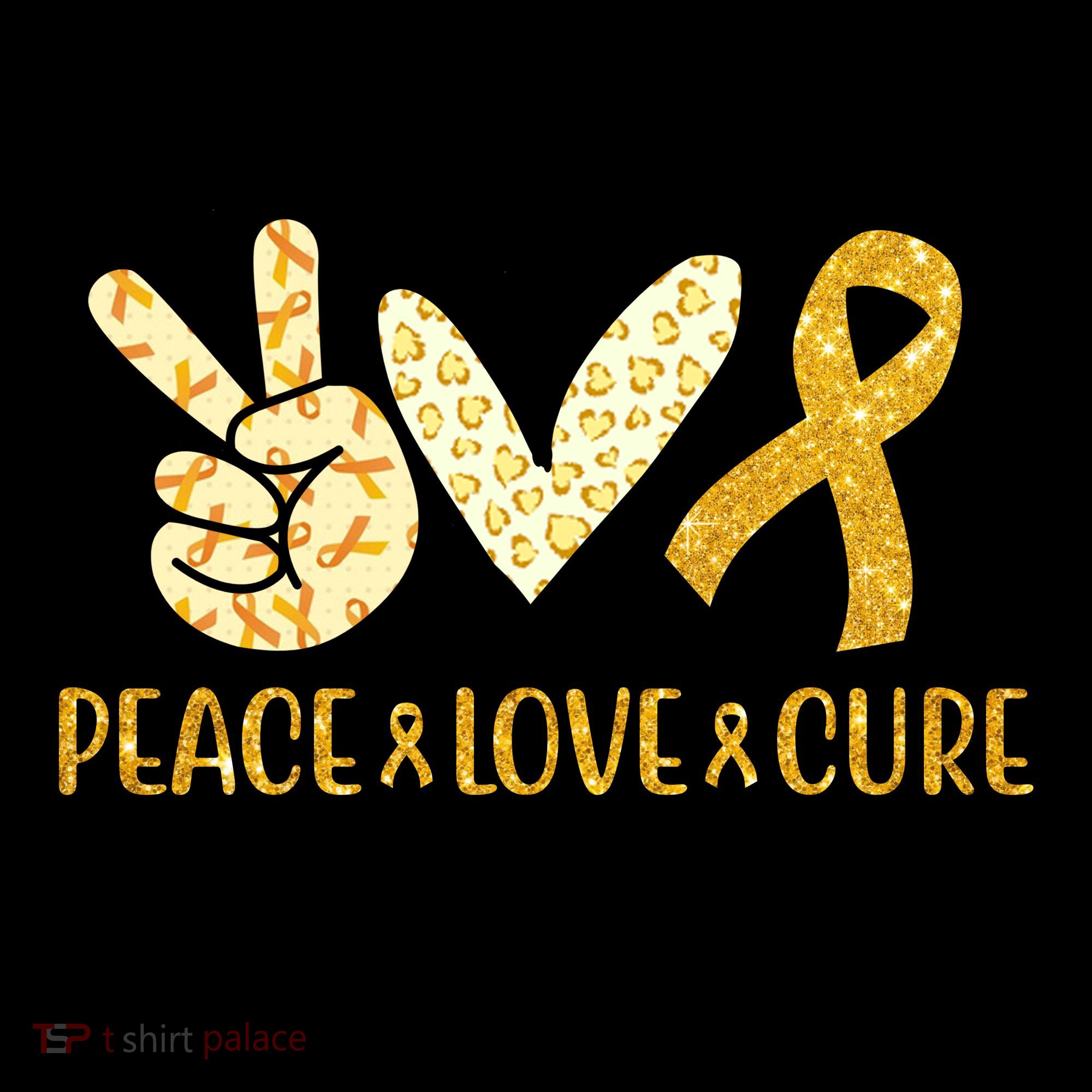 Peace Love Cure Childhood Cancer Awareness Coffee Mug
