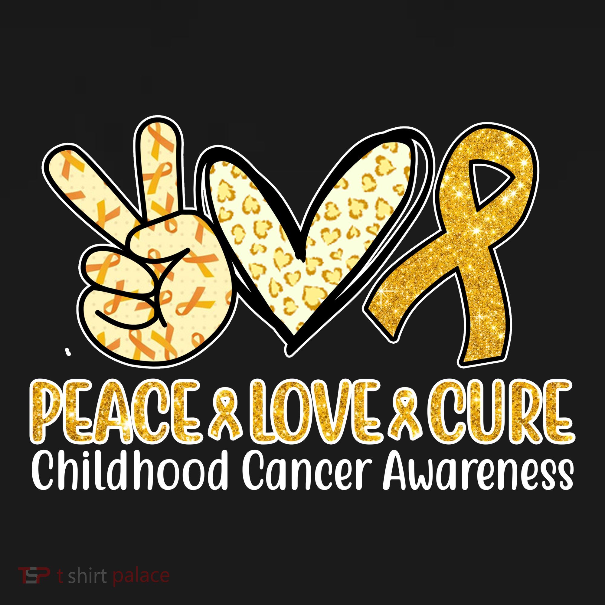 Peace Love Cure Childhood Cancer Awareness Women's Hoodie