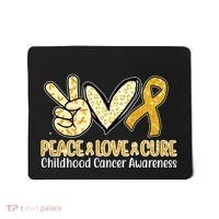 Peace Love Cure Childhood Cancer Awareness Mousepad thumb 0