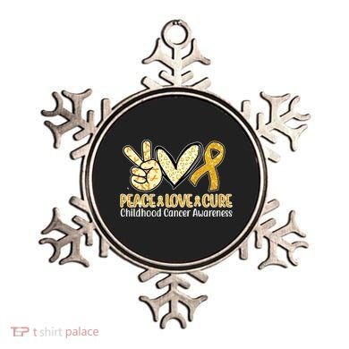 Peace Love Cure Childhood Cancer Awareness Ornament