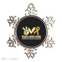 Peace Love Cure Childhood Cancer Awareness Ornament thumb 0