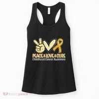 Peace Love Cure Childhood Cancer Awareness Women's Tank Top thumb 0