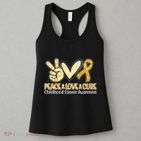 Peace Love Cure Childhood Cancer Awareness Women's Tank Top thumb 3