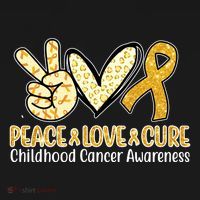 Peace Love Cure Childhood Cancer Awareness Baby Bodysuit thumb 2