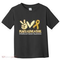 Peace Love Cure Childhood Cancer Awareness Toddler T-Shirt thumb 0
