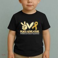 Peace Love Cure Childhood Cancer Awareness Toddler T-Shirt thumb 2