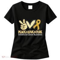 Peace Love Cure Childhood Cancer Awareness Women's T-Shirt thumb 0