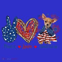 Peace Love Chihuahua Dog Patriotic America Flag 4th July Cute Gift T-Shirt thumb 7