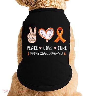 Peace Love Cure Multiple Sclerosis Awareness Gift Doggie Tank