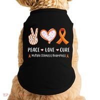 Peace Love Cure Multiple Sclerosis Awareness Gift Doggie Tank thumb 0