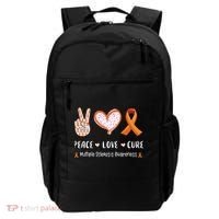 Peace Love Cure Multiple Sclerosis Awareness Gift Backpack thumb 0