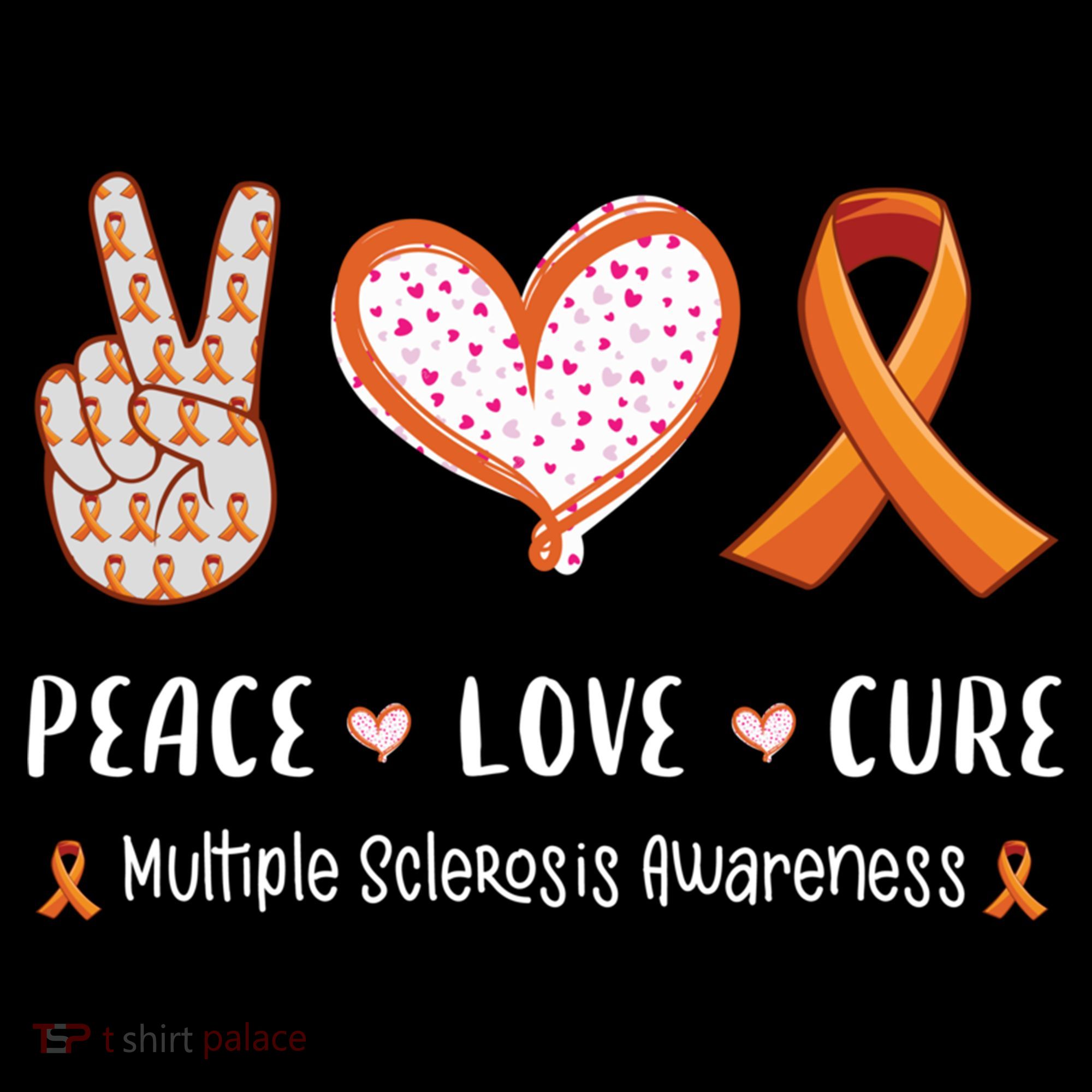 Peace Love Cure Multiple Sclerosis Awareness Gift Bucket Hat