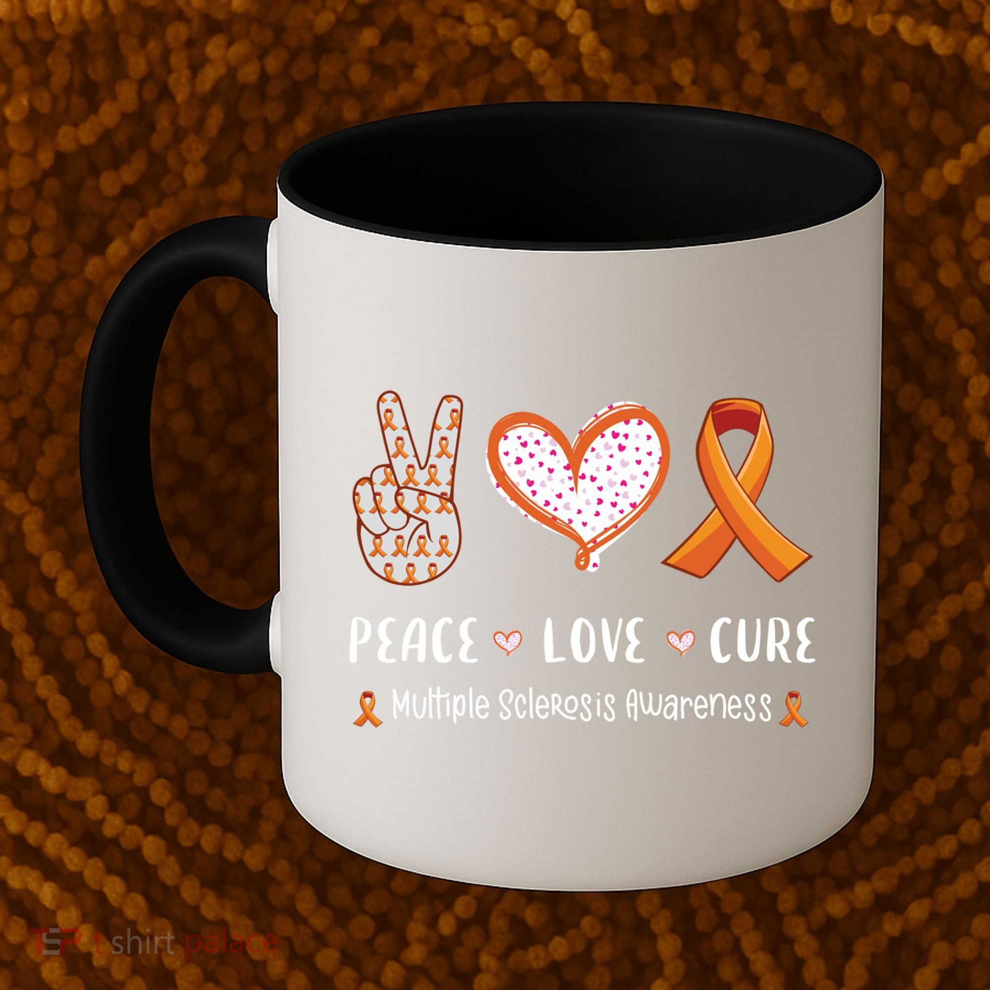 Peace Love Cure Multiple Sclerosis Awareness Gift Coffee Mug