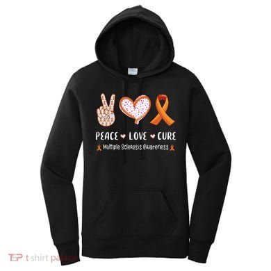 Peace Love Cure Multiple Sclerosis Awareness Gift Women's Hoodie