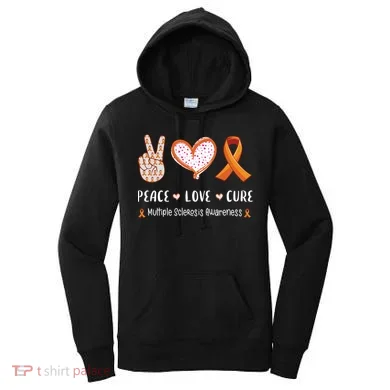 Peace Love Cure Multiple Sclerosis Awareness Gift Women's Hoodie