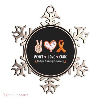 Peace Love Cure Multiple Sclerosis Awareness Gift Ornament
