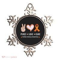Peace Love Cure Multiple Sclerosis Awareness Gift Ornament thumb 0
