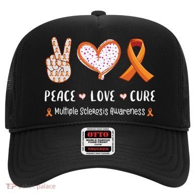 Peace Love Cure Multiple Sclerosis Awareness Gift Hat