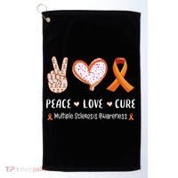 Peace Love Cure Multiple Sclerosis Awareness Gift Golf Towel thumb 0