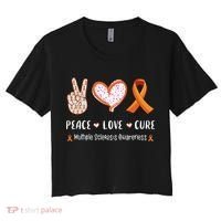 Peace Love Cure Multiple Sclerosis Awareness Gift Women's Crop Top Tee thumb 0