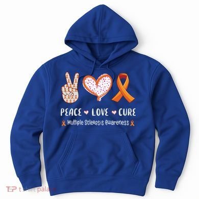 Peace Love Cure Multiple Sclerosis Awareness Gift Hoodie