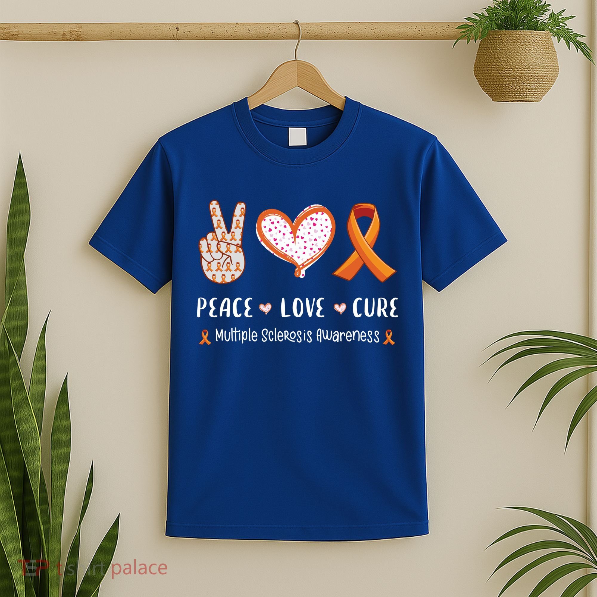 Peace Love Cure Multiple Sclerosis Awareness Gift T-Shirt