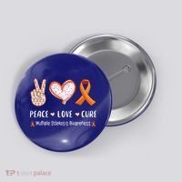 Peace Love Cure Multiple Sclerosis Awareness Gift Button thumb 0