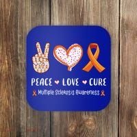 Peace Love Cure Multiple Sclerosis Awareness Gift Coaster thumb 0