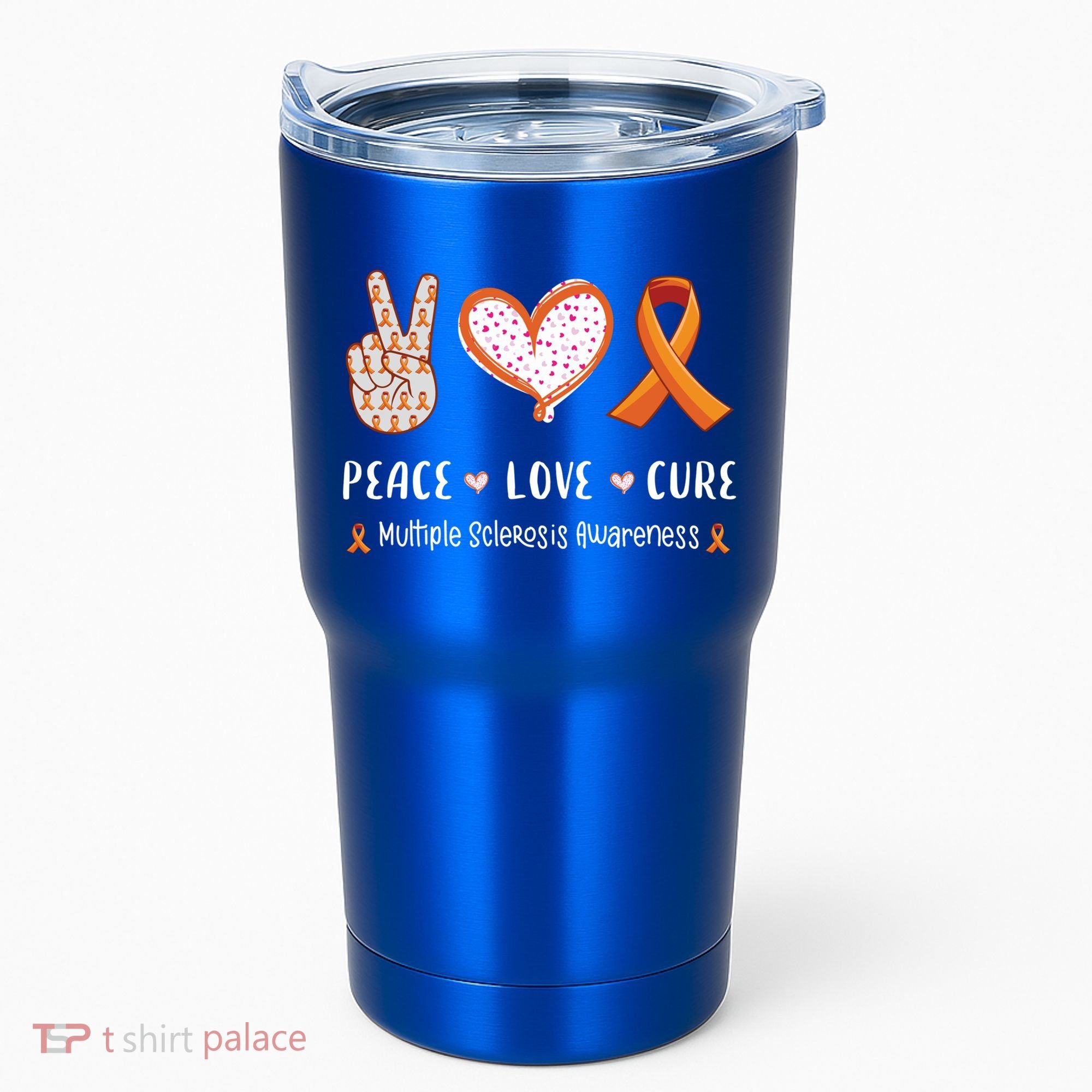 Peace Love Cure Multiple Sclerosis Awareness Gift Tumbler
