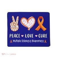Peace Love Cure Multiple Sclerosis Awareness Gift Mousepad thumb 0