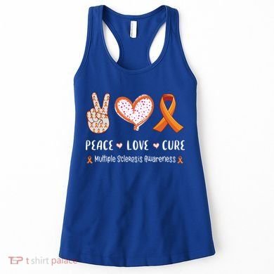 Peace Love Cure Multiple Sclerosis Awareness Gift Women's Tank Top
