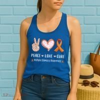 Peace Love Cure Multiple Sclerosis Awareness Gift Women's Tank Top thumb 2
