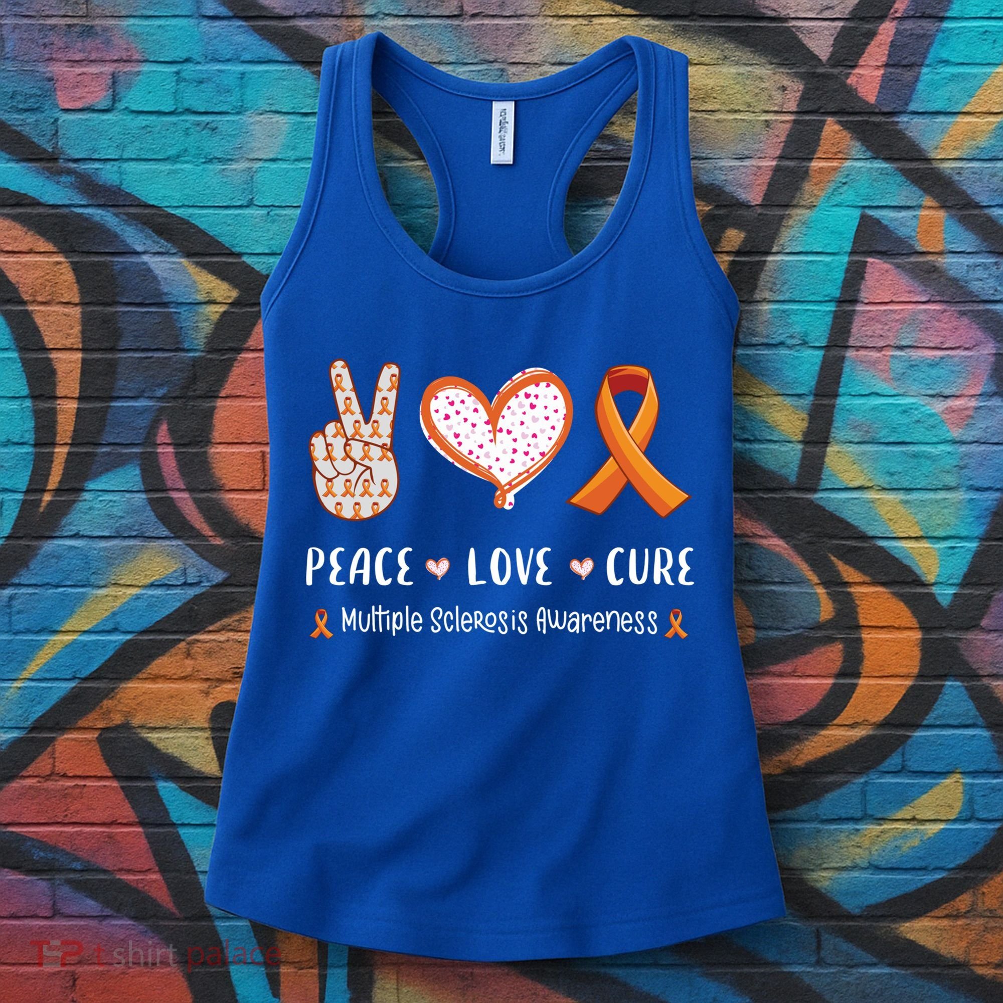 Peace Love Cure Multiple Sclerosis Awareness Gift Women's Tank Top
