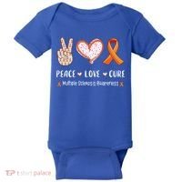 Peace Love Cure Multiple Sclerosis Awareness Gift Baby Bodysuit thumb 0