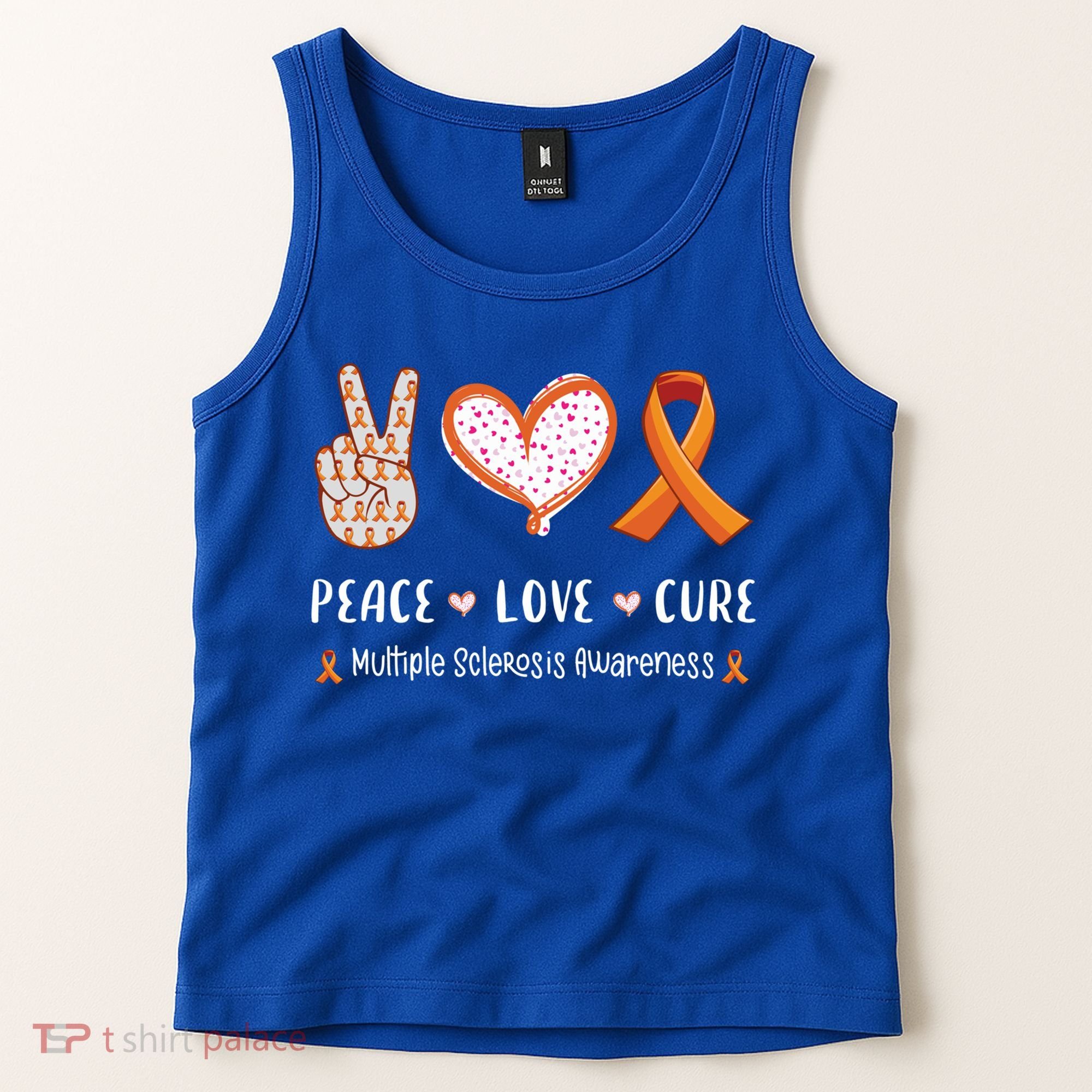 Peace Love Cure Multiple Sclerosis Awareness Gift Tank Top