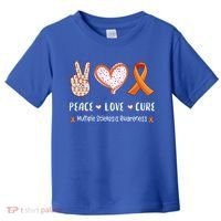 Peace Love Cure Multiple Sclerosis Awareness Gift Toddler T-Shirt thumb 0
