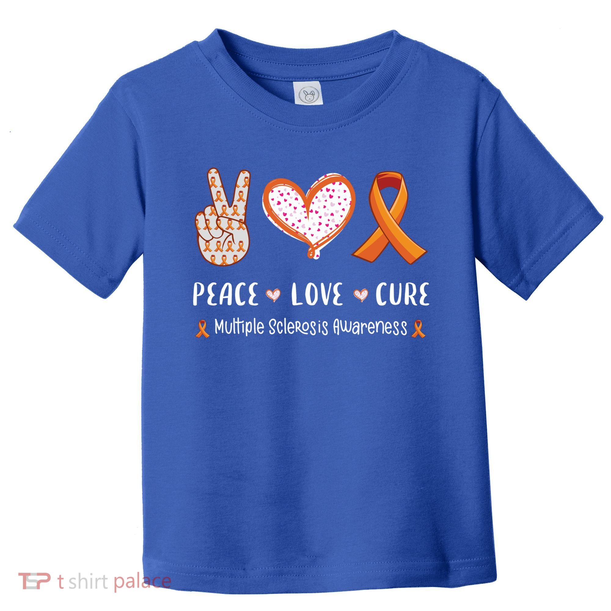 Peace Love Cure Multiple Sclerosis Awareness Gift Toddler T-Shirt