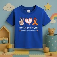 Peace Love Cure Multiple Sclerosis Awareness Gift Toddler T-Shirt thumb 3