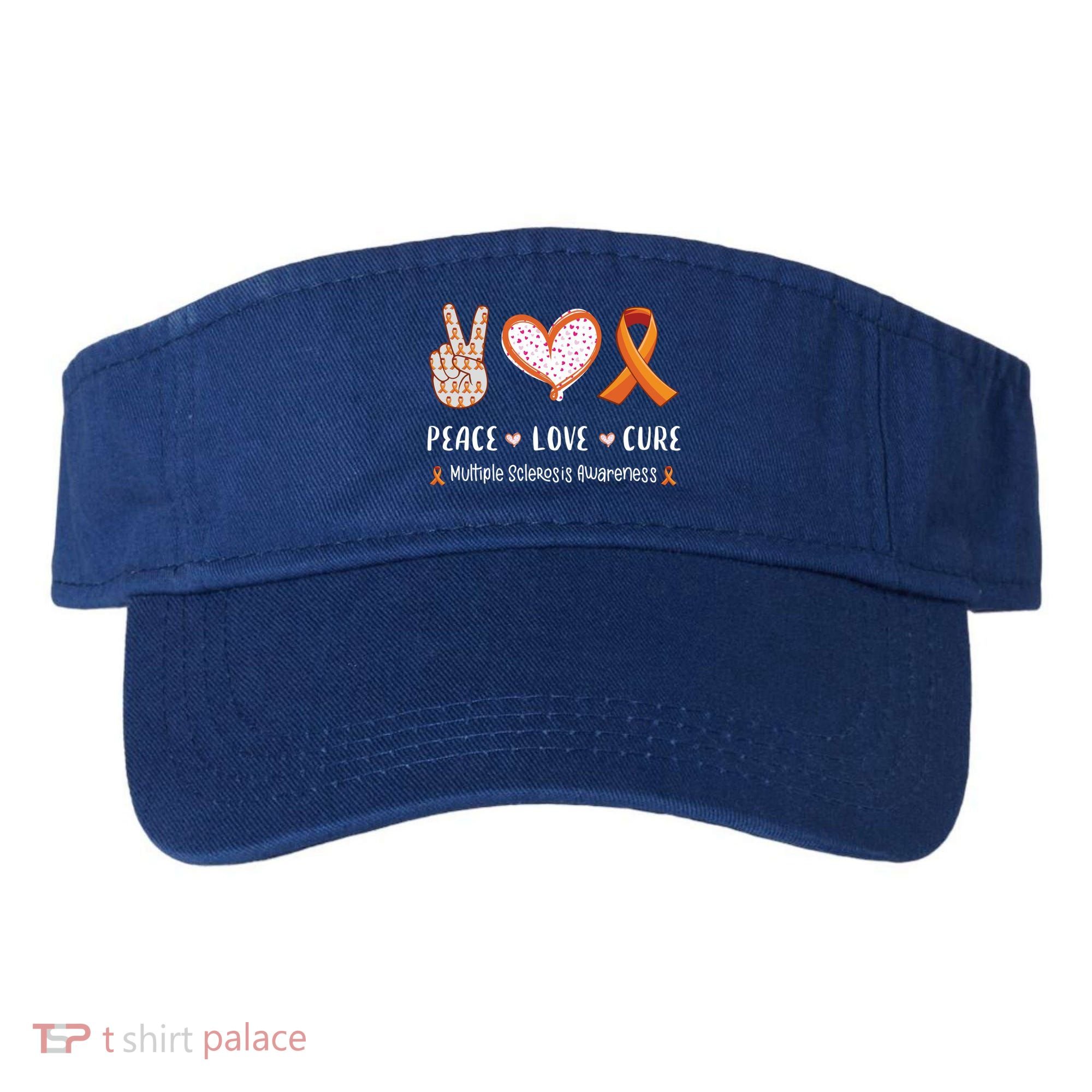 Peace Love Cure Multiple Sclerosis Awareness Gift Visor
